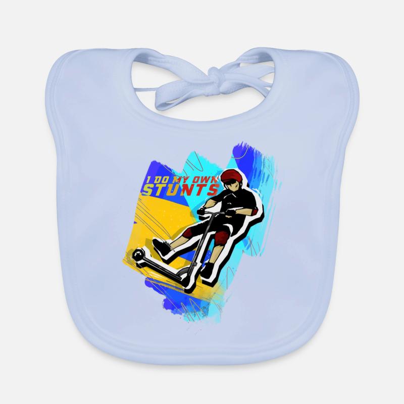 Stuntscooter Stunt Roller Kickboard Geschenk - Baby Bio-Lätzchen - sky Blue
