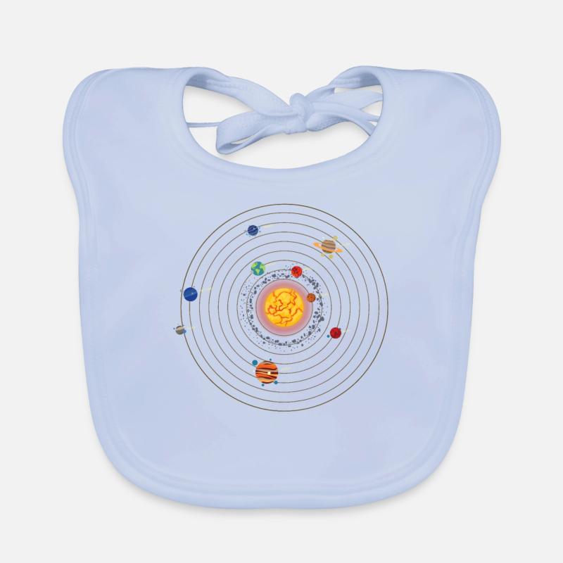 Espace Système Solaire Univers Planète - Bavoir bio Bébé - bleu ciel