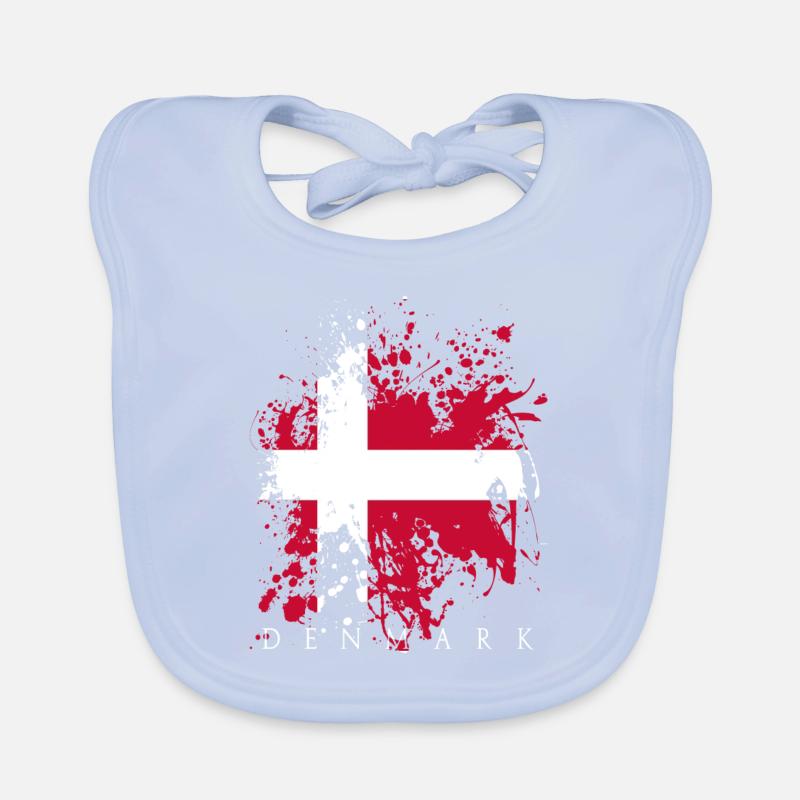 Drapeau Danemark Danemark Dansk Copenhague drapeau Bavoir bio Bébé