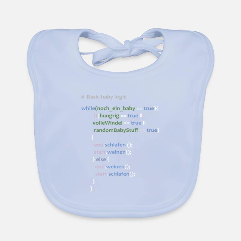 Baby Logik Werdender Vater Informatiker Geschenk Baby Bio-Lätzchen