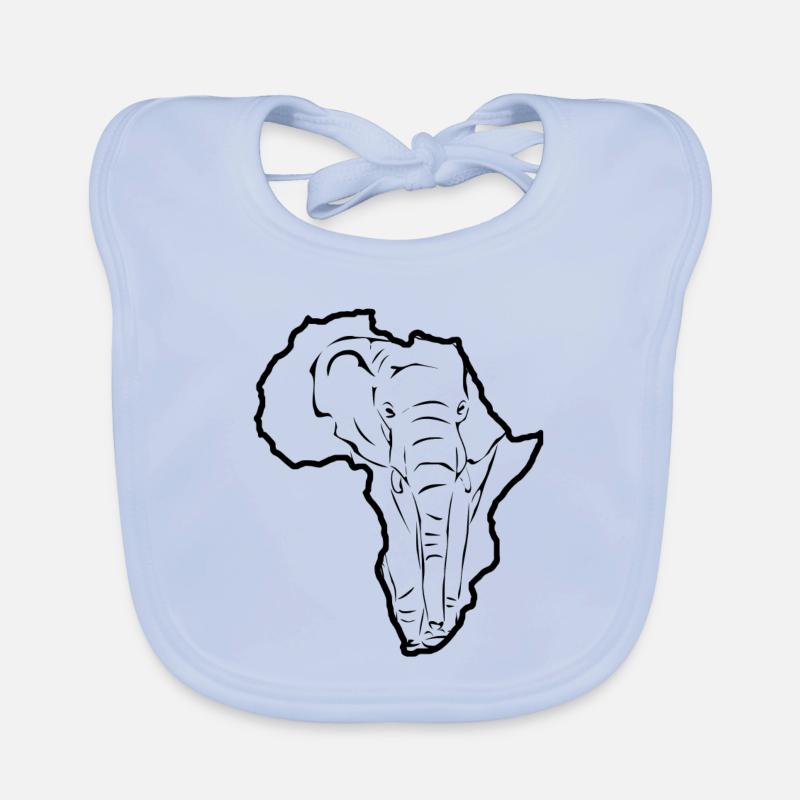 Elefant in Afrika - Baby Bio-Lätzchen - sky Blue