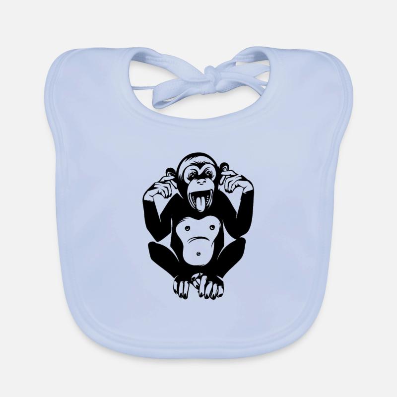 Monkey Funny chimpanzee gift Organic Baby Bibs