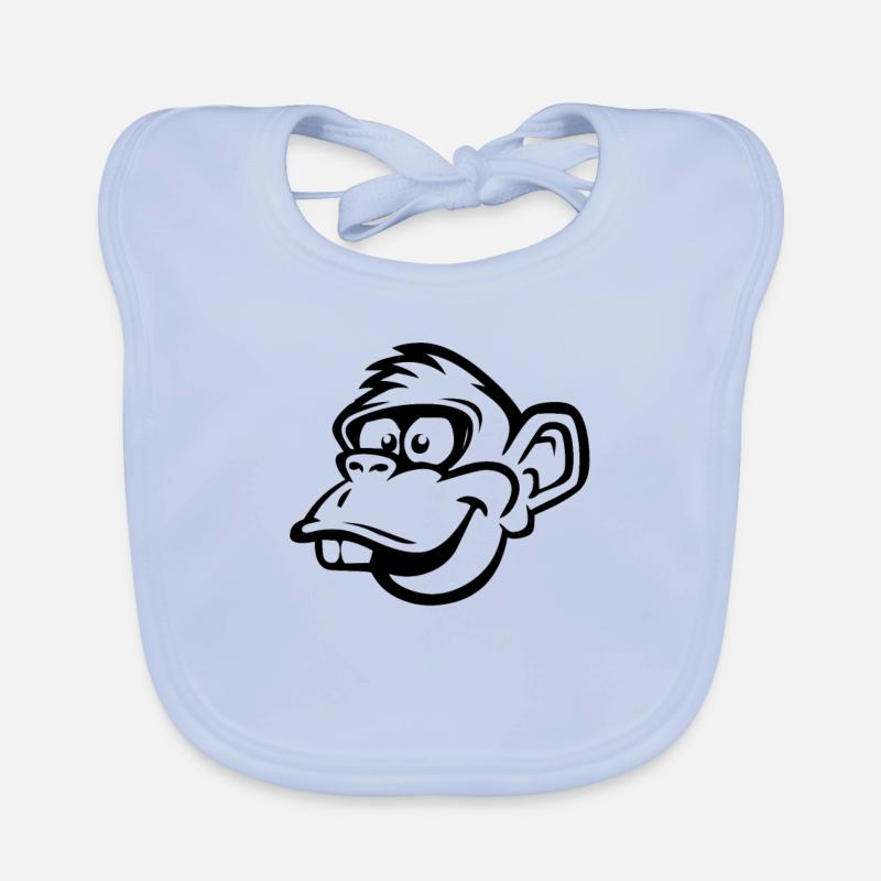 Monkey monkey head funny chimpanzee gift Organic Baby Bibs