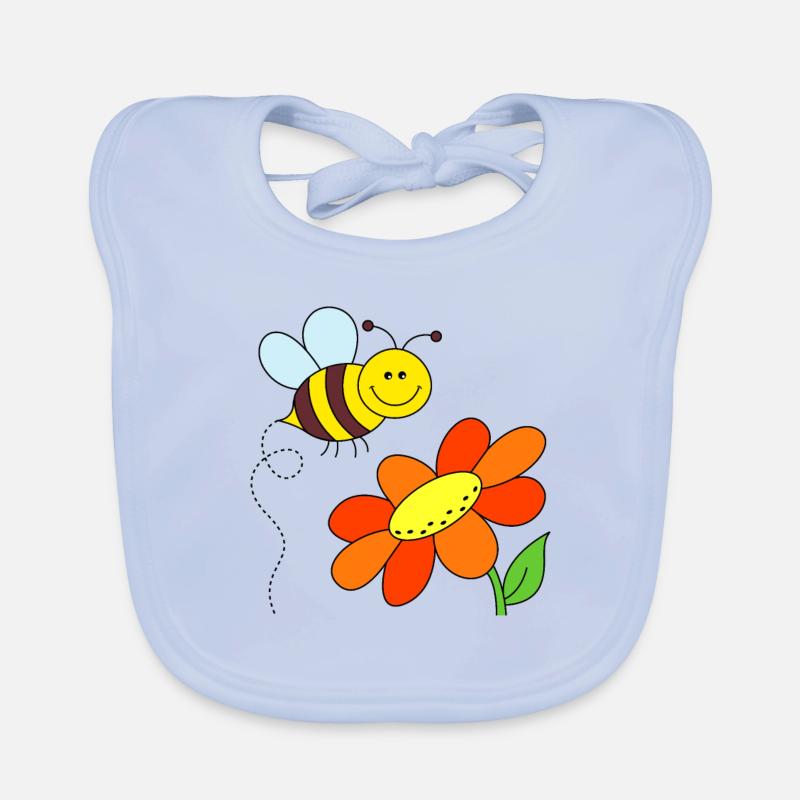 Abeille avec fleur Bavoir bio Bébé