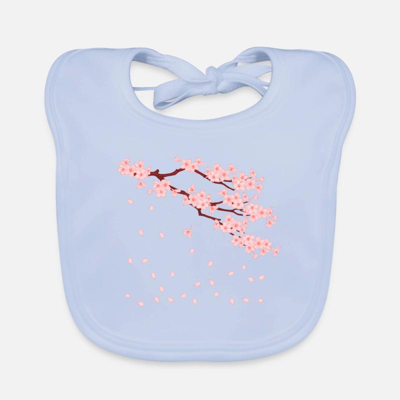 sakura - Bavoir bio Bébé - bleu ciel