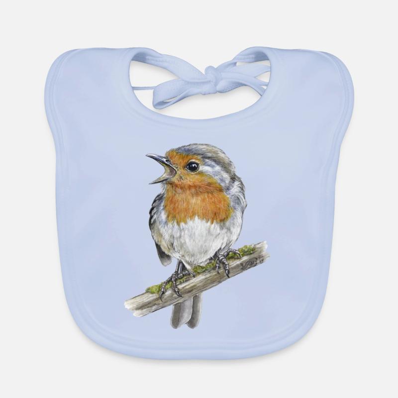 Rotkehlchen Vogel Baby Bio-Lätzchen
