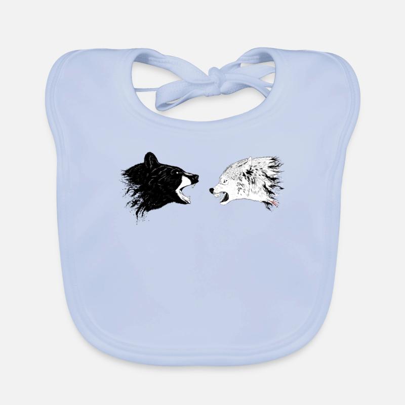 Loup et ours Bavoir bio Bébé