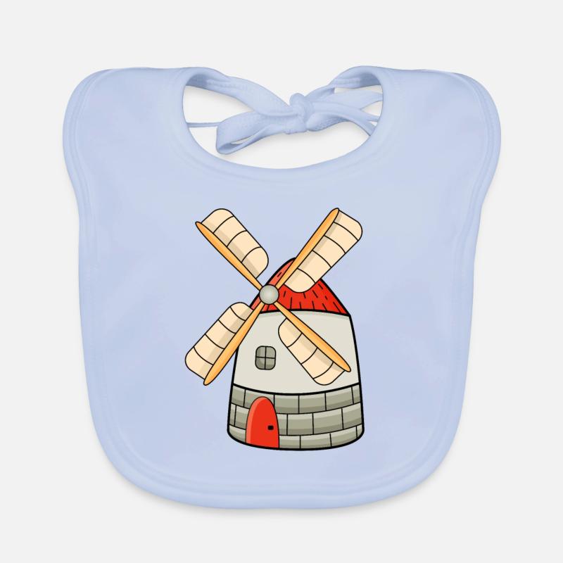 Windmühle - Baby Bio-Lätzchen - sky Blue