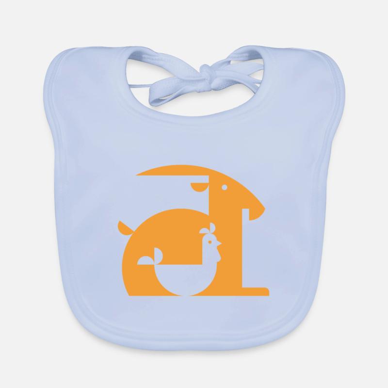 Ziege oder Hahn Illusion Optik Täuschung Geschenk Baby Bio-Lätzchen