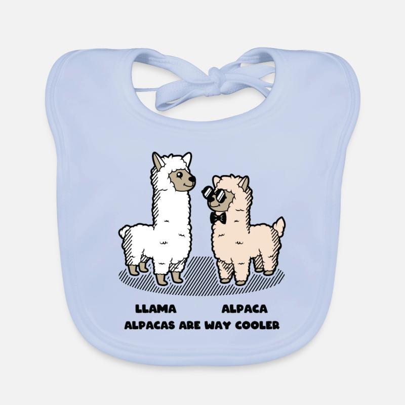 Lama Alpaka tier Cool lustig süß comis geschenk - Baby Bio-Lätzchen - sky Blue
