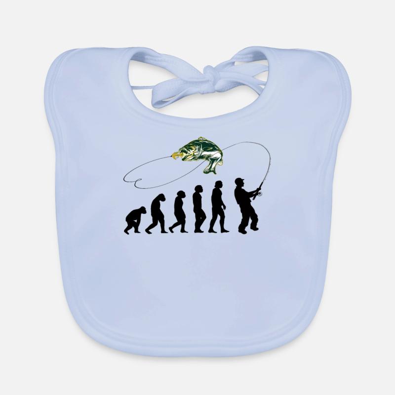 Evolution Fliegenfischen Angler angeln Geschenke - Baby Bio-Lätzchen - sky Blue