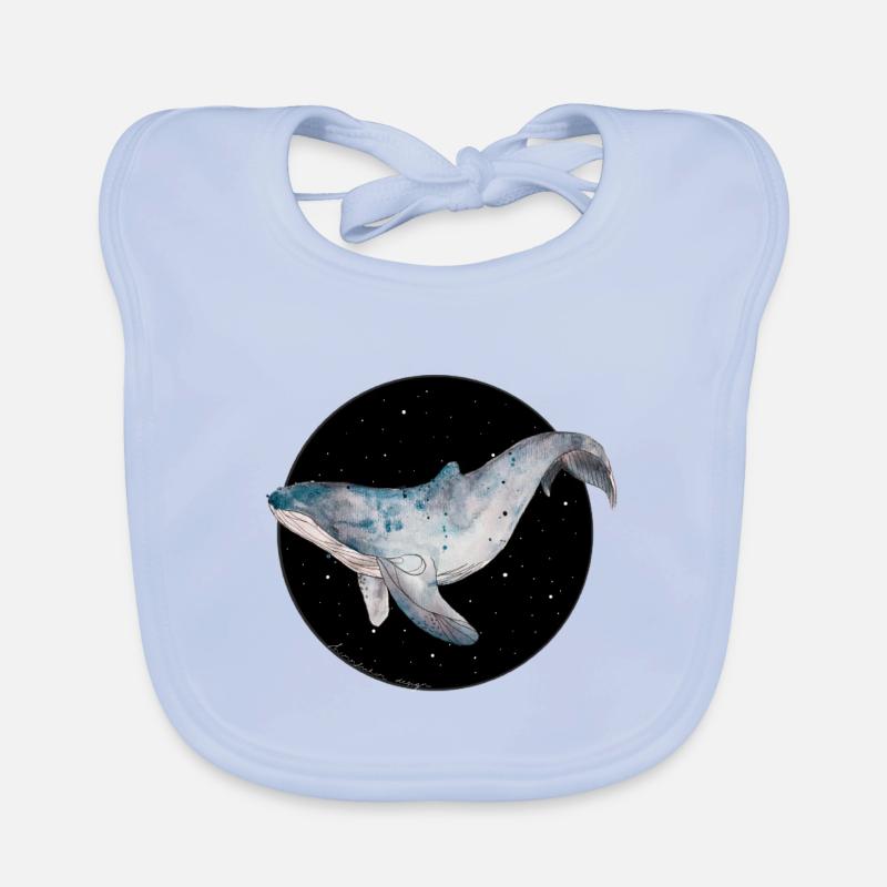 Space Whale - Baby Bio-Lätzchen - sky Blue