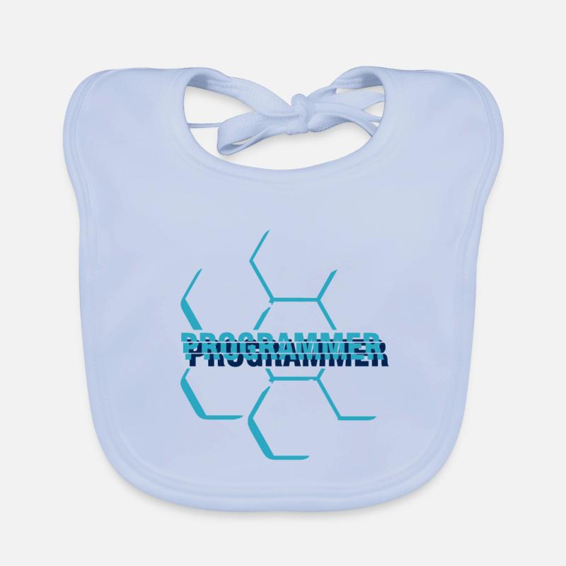 Programmeur informatique - programmeur - Bavoir bio Bébé - bleu ciel