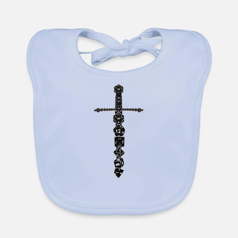 RPG D20 Cube Dice cube magie épée noire Bavoir bio Bébé