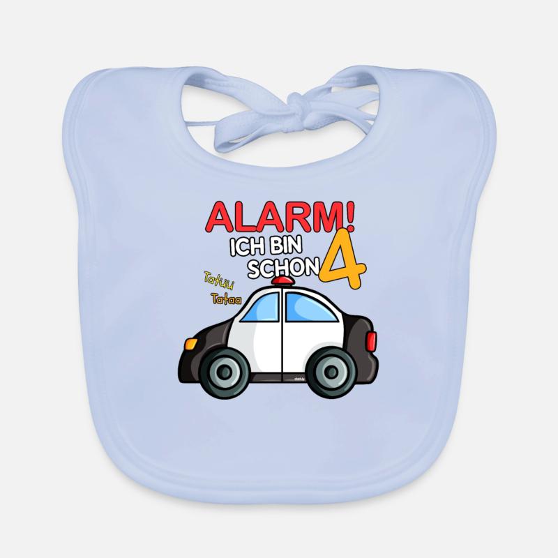 Polizei 4. Geburtstag Jungen Auto Baby Bio-Lätzchen