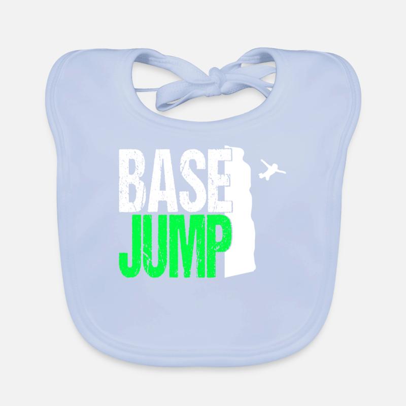 Base Jump Jumping Fallschirm Springer Extrem Sport Baby Bio-Lätzchen