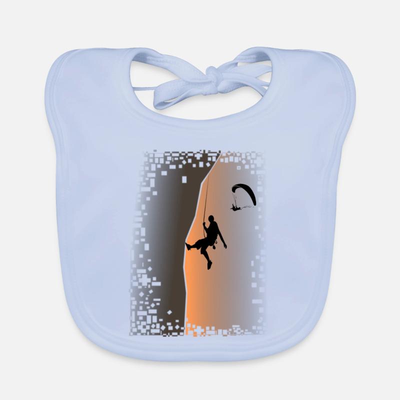 Geschenke Klettern Bouldern - Rock Climbing Klettern - Baby Bio-Lätzchen - sky Blue