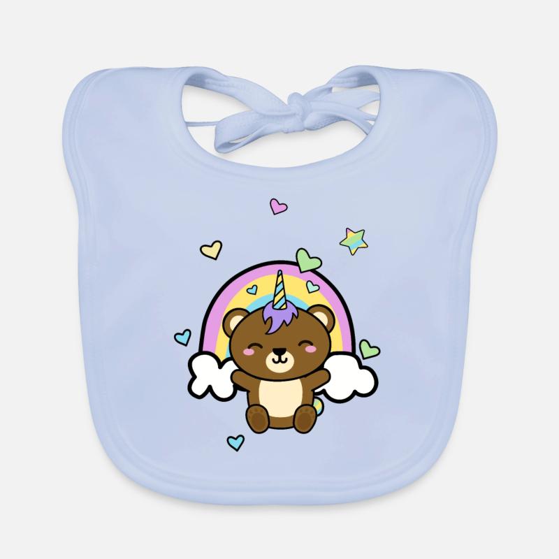 Einhorn Bär Teddy Regenbogen Kawaii bärchen Baby Bio-Lätzchen