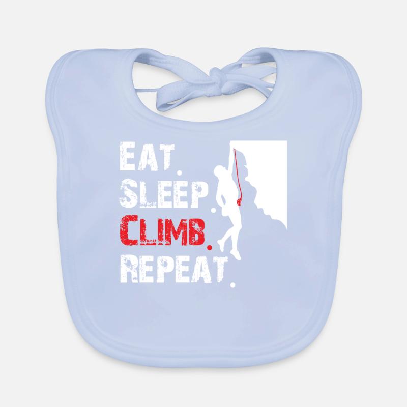 Eat Sleep Climb Repeat climbing lovers design Organic Baby Bibs