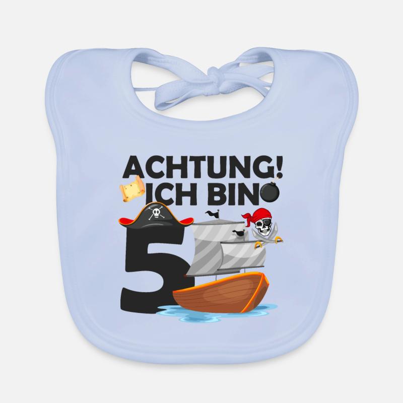 5 Geburtstag Pirat Baby Bio-Lätzchen