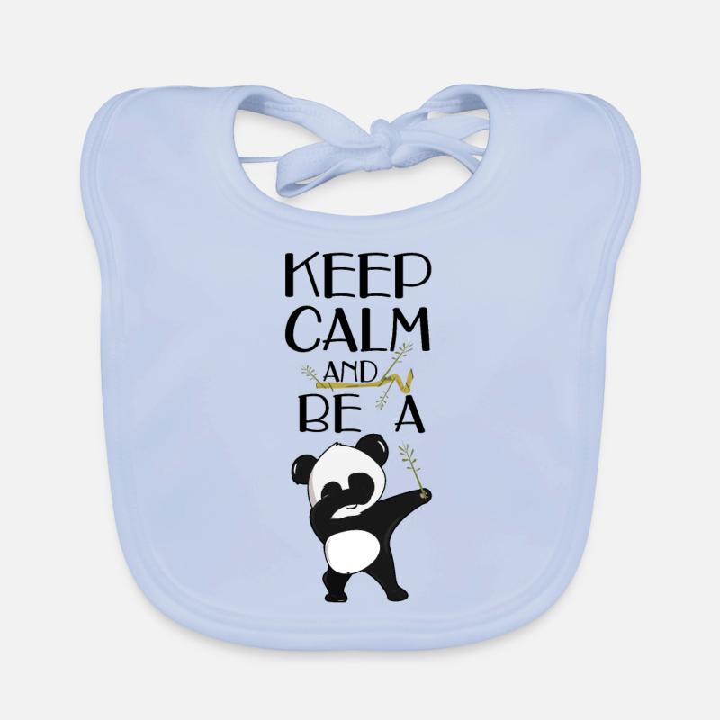 Panda Bear Dabbend - Dabbing Panda saying Organic Baby Bibs