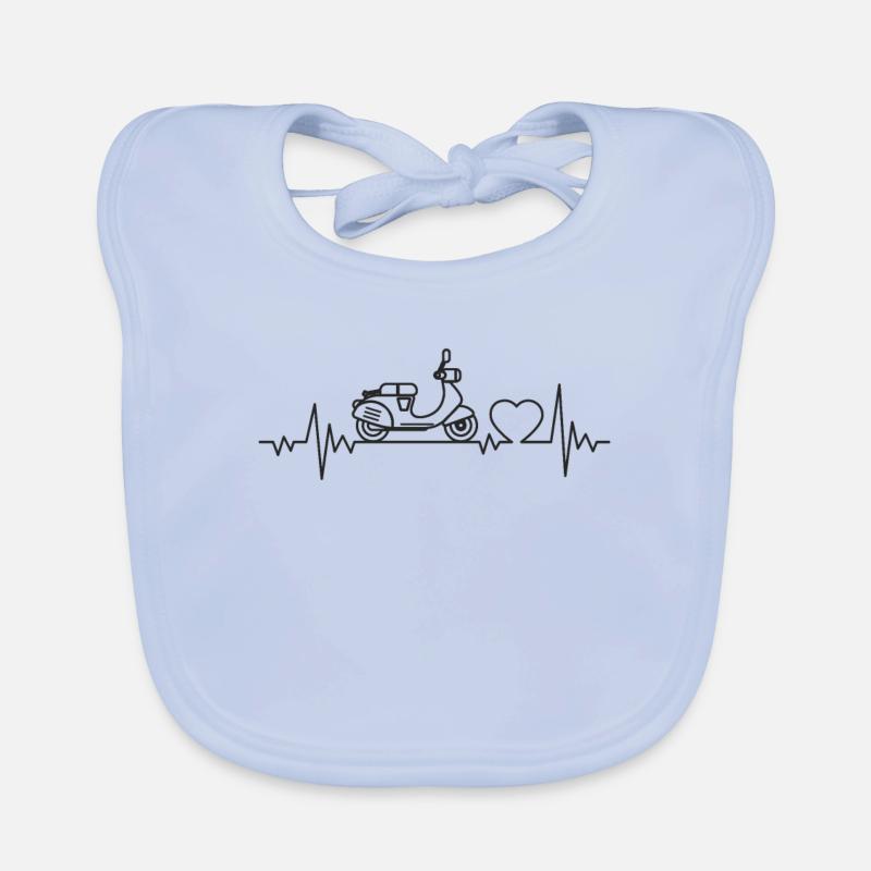 Moped heartbeat Organic Baby Bibs