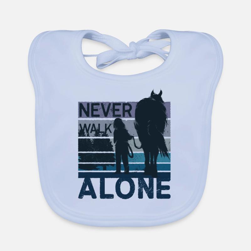 Pferd - Never walk alone - treuer Begleiter Baby Bio-Lätzchen