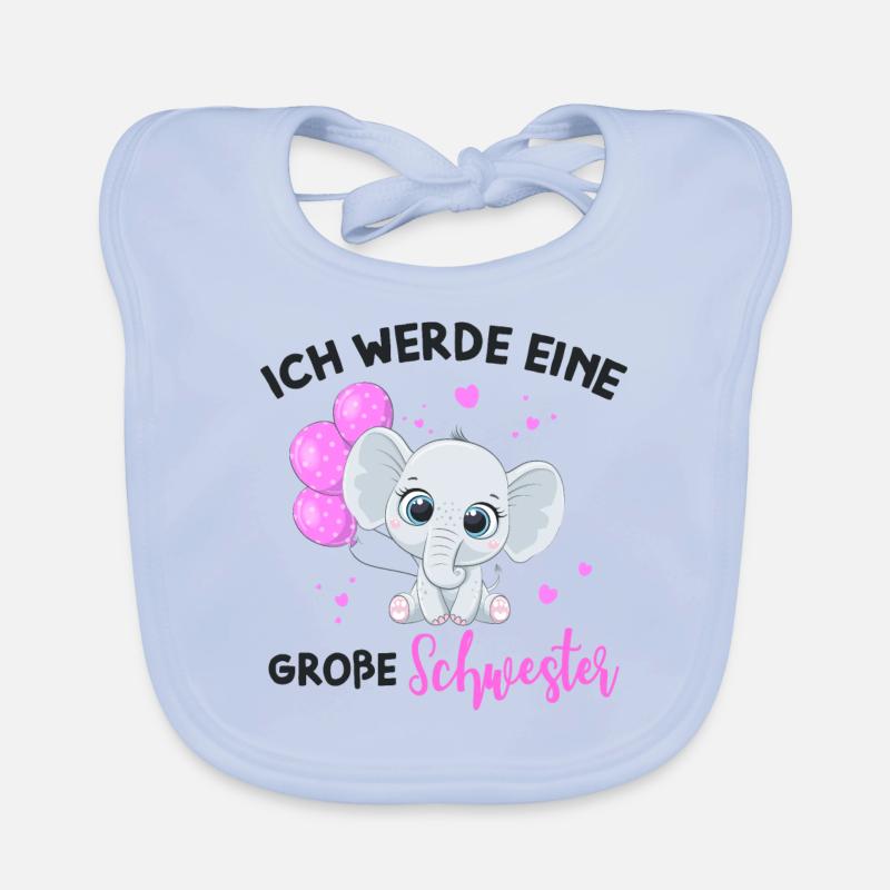 Große Schwester Elefant Baby Bio-Lätzchen
