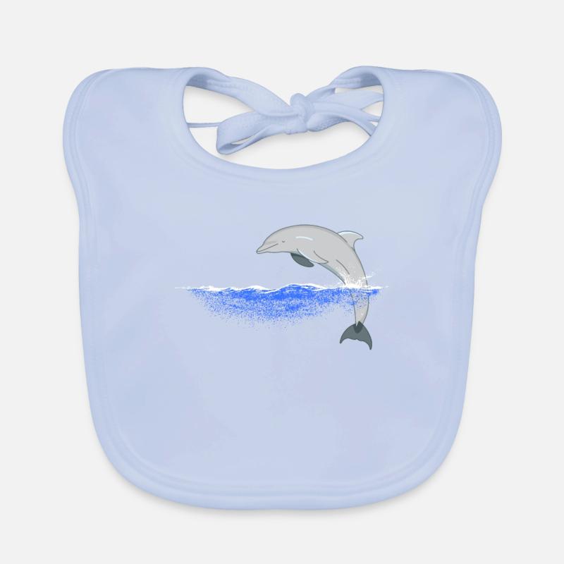 Springender Delfin Delfine Design Baby Bio-Lätzchen