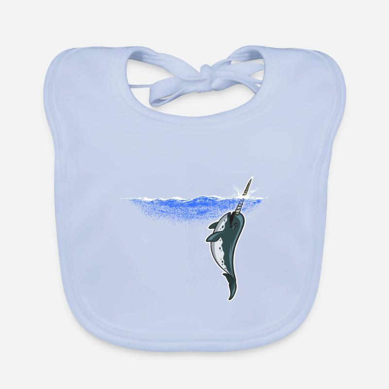 Narvals narvals - Bavoir bio Bébé - bleu ciel