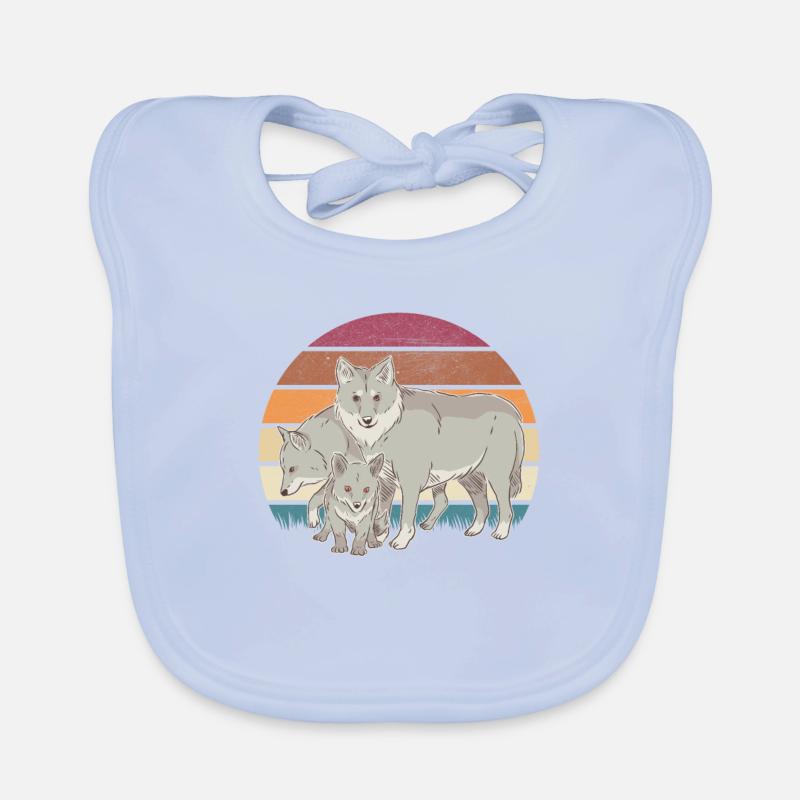 Wolfsrudel Wölfe Wolf Baby Bio-Lätzchen