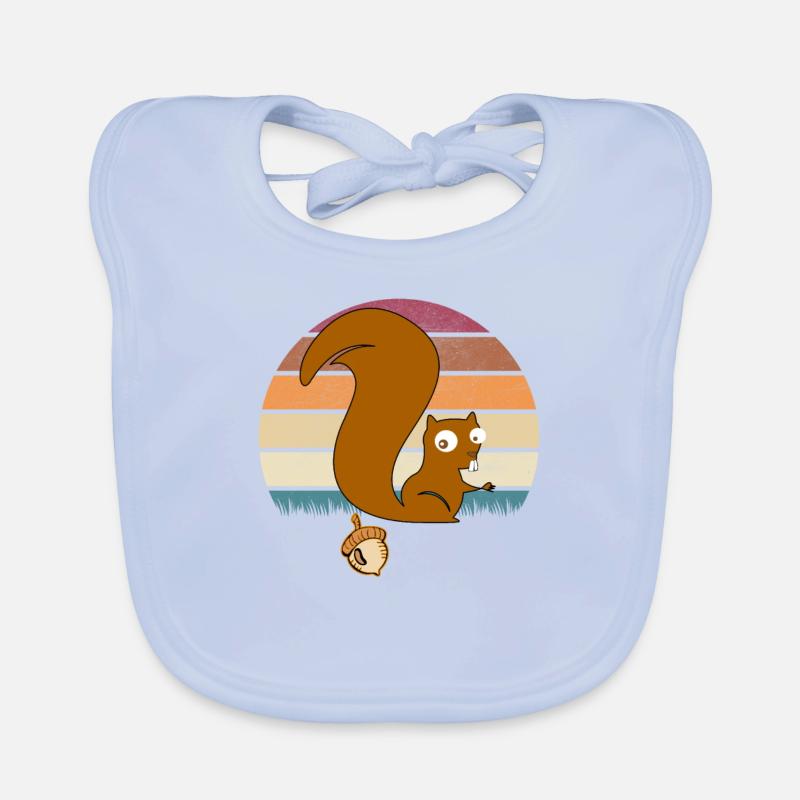 Lustiges Eichhörnchen Nuss Geschenk Baby Bio-Lätzchen