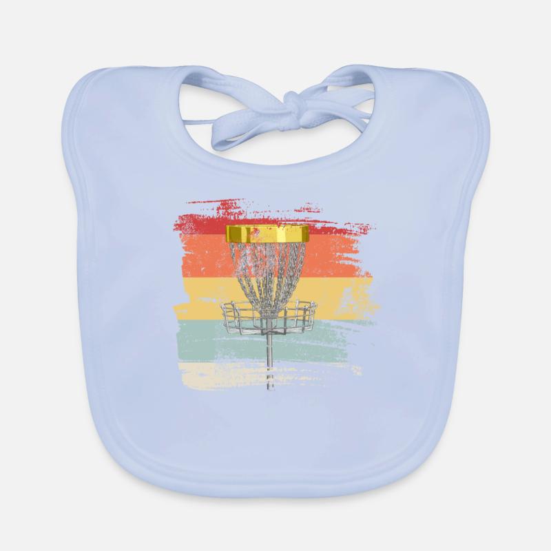Retro Disc Golf - Baby Bio-Lätzchen - sky Blue