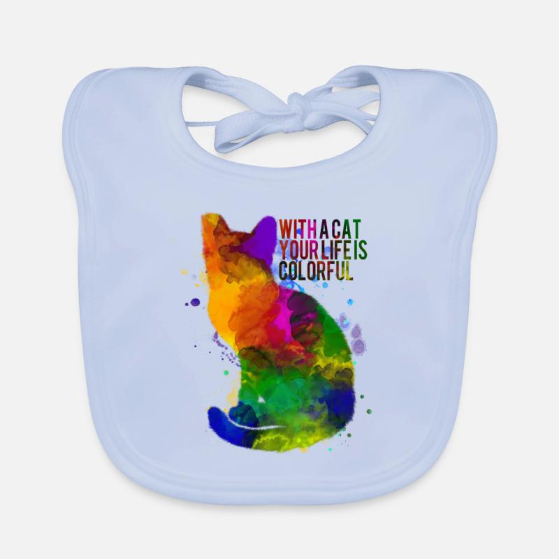 Bunte Katze Baby Bio-Lätzchen