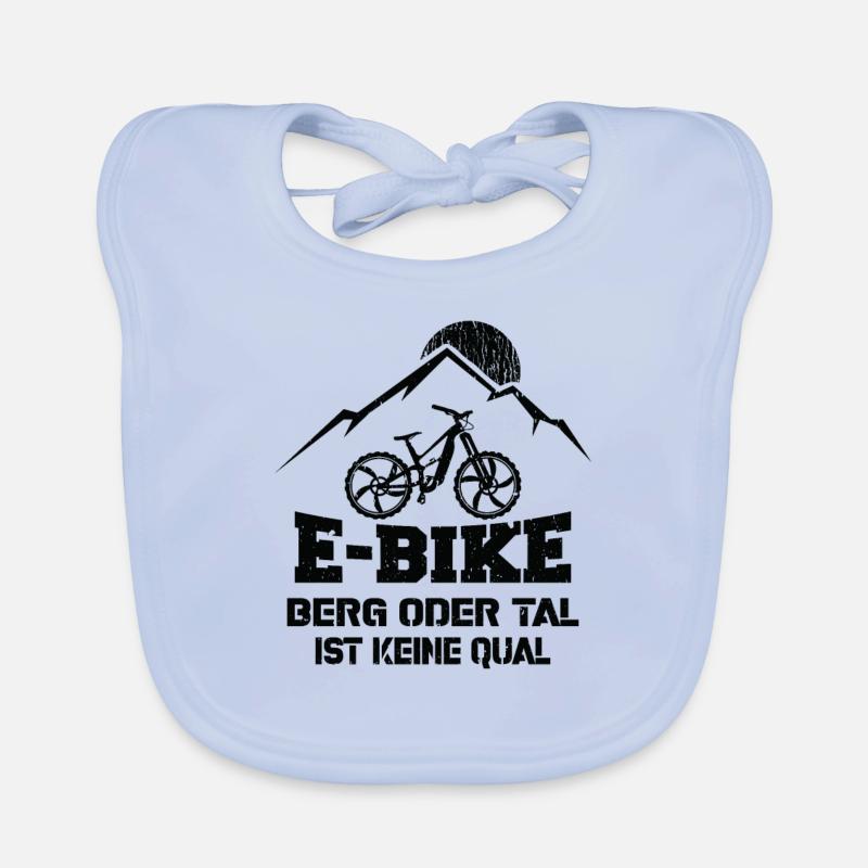 Ebike Berg oder Tal ist keine Qual Ebiker Spruch Baby Bio-Lätzchen