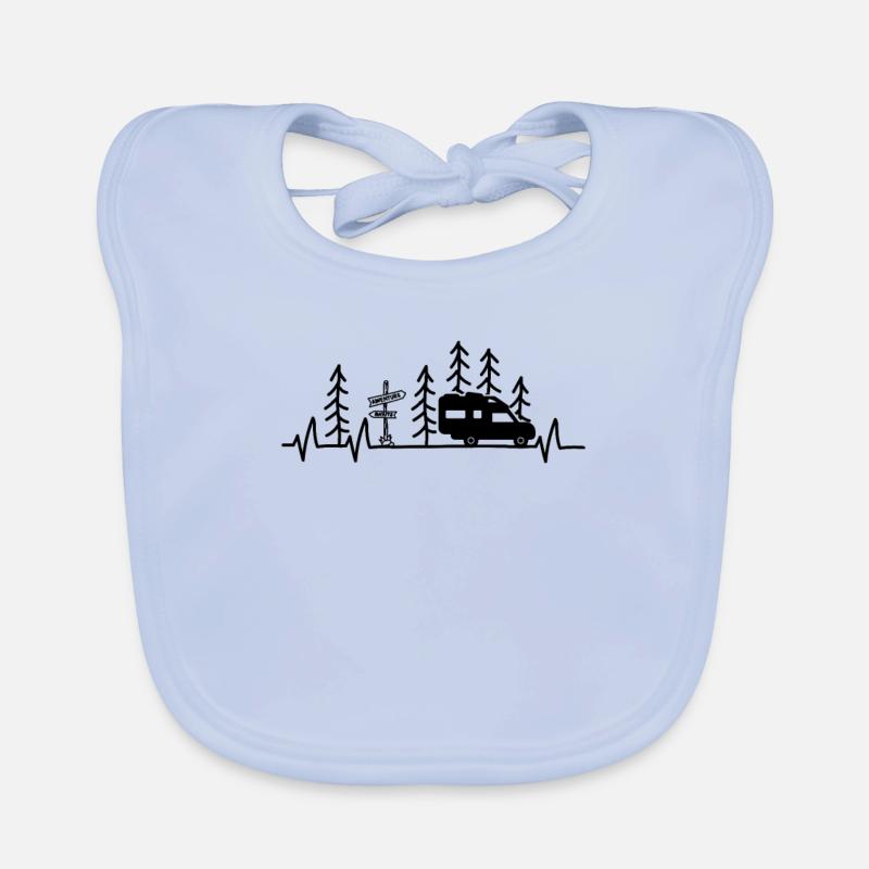 Camping Campeur Cabine de décanter cardiaque - Bavoir bio Bébé - bleu ciel