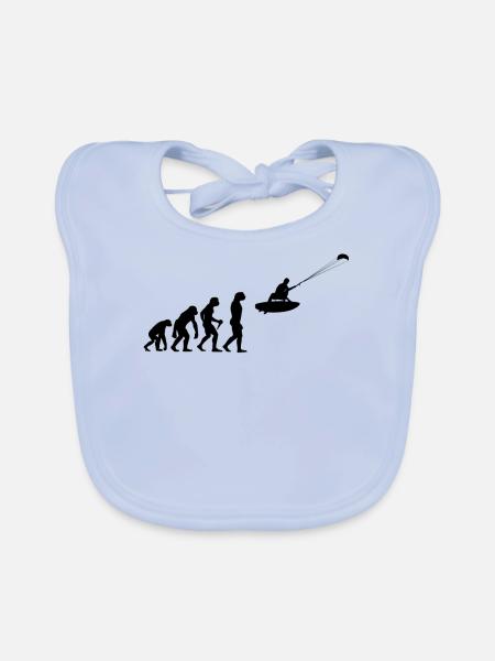 Evolution Kitesurf Wassersport Kitesurfer - Baby Bio-Lätzchen - sky Blue - Vorne