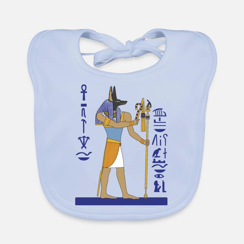 Anubis - Bavoir bio Bébé - bleu ciel