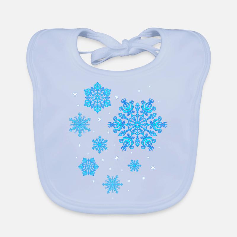 Il neige - flocons de neige Bavoir bio Bébé