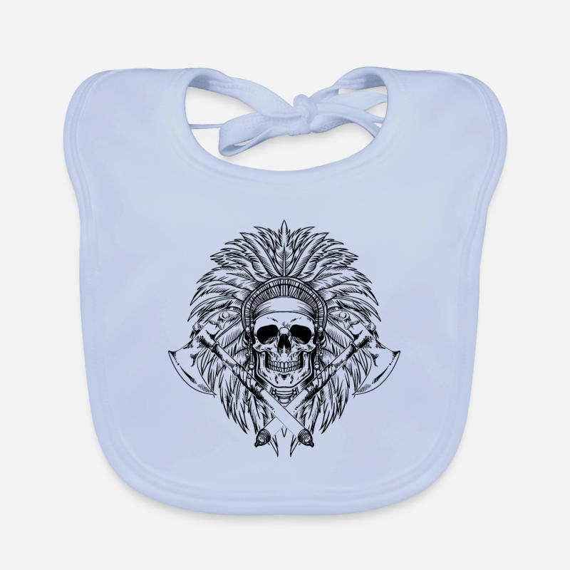 Native American Skull Axe Indigène Bavoir bio Bébé