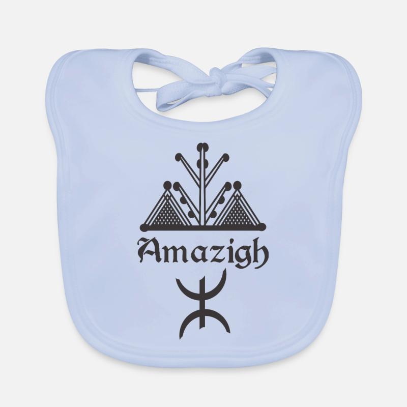 Amazigh motifs de décorations kabyle - Bavoir bio Bébé - bleu ciel