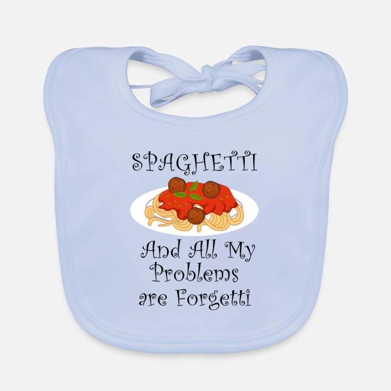 Problems are Forgetti with Spaghetti Ironic Saying Organic Baby Bibs