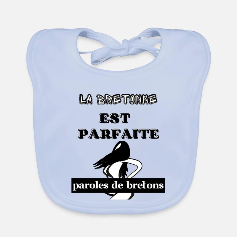 La bretonne est parfaite - Bavoir bio Bébé - bleu ciel