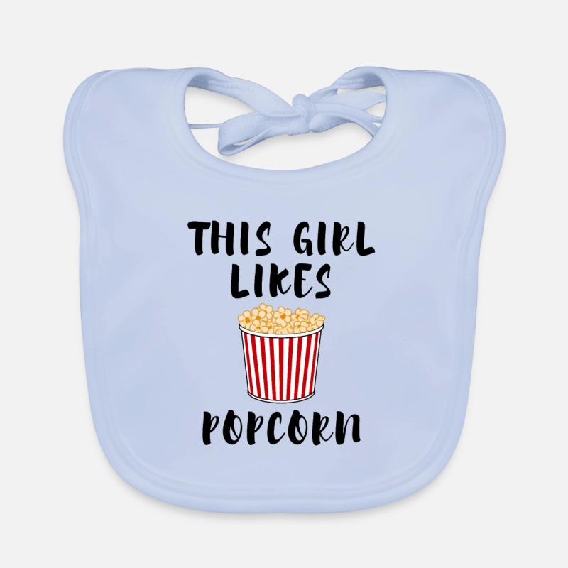 Popcorn Chef Girl aime manger du maïs soufflé Bavoir bio Bébé