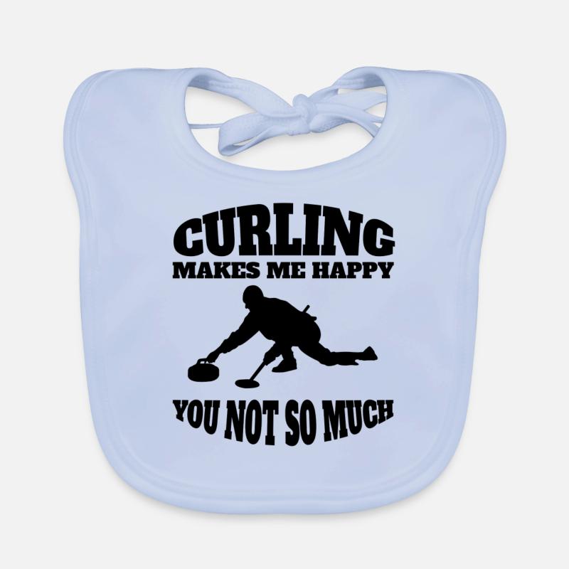 Curling Geschenk Curl Curler Curlingstein Baby Bio-Lätzchen