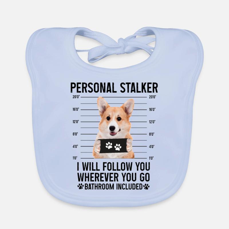 Persönlicher Stalker Hund Pembroke Welsh Corgi Geschenk Baby Bio-Lätzchen