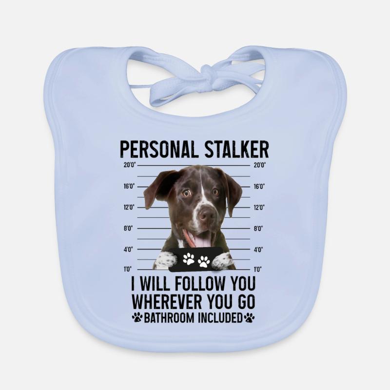 Personal Stalker, Dog, German Shorthaired Pointer Organic Baby Bibs