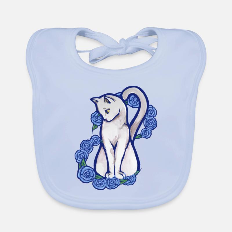 Chat blanc Bavoir bio Bébé