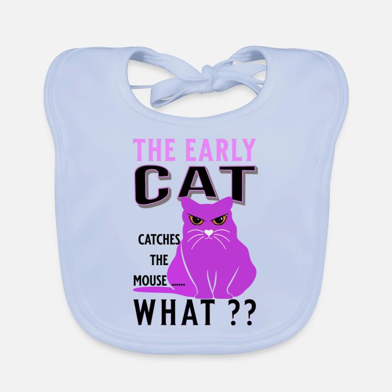 le chat précoce attrape la souris drôle de graisse de chat Bavoir bio Bébé
