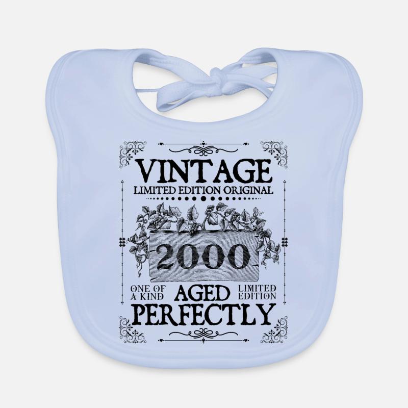 2000 | Vintage Perfekt gealtert seit 2000 Geburtstag Baby Bio-Lätzchen